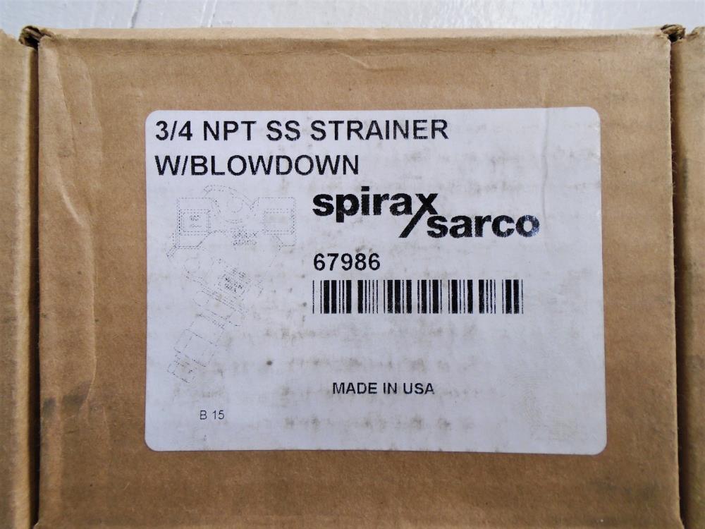 Spirax Sarco 3/4" NPT Stainless Steel Strainer with Blowdown 67986